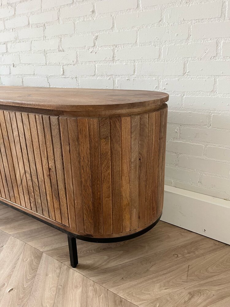 TV Meubel Pedrera 170 - open vak mangohout ribbel