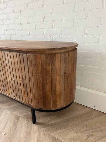 TV Meubel Pedrera 170 - open vak mangohout ribbel