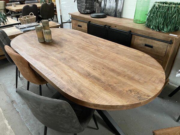 Eettafel deens ovaal moreno mangohout