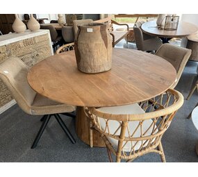 Ronde eettafel Cadiz 130 cm - houten poot Ronde eettafel Cadiz 130 cm - houten poot