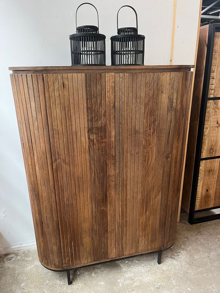 Kast Pedrera mangohout ribbel - Retro