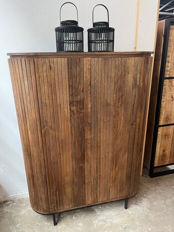 Kast Pedrera mangohout ribbel - Retro