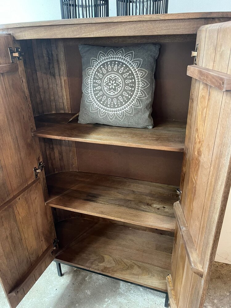 Kast Pedrera mangohout ribbel - Retro