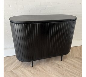 Dressoir Pedrera x zwart 115 cm mangohout  ribbel Dressoir Pedrera x zwart 115 cm mangohout  ribbel