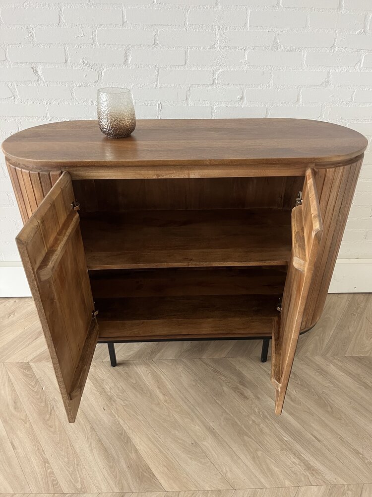 Dressoir Pedrera 115 cm Mangohout ribbel retro