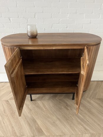 Dressoir Pedrera 115 cm Mangohout ribbel retro