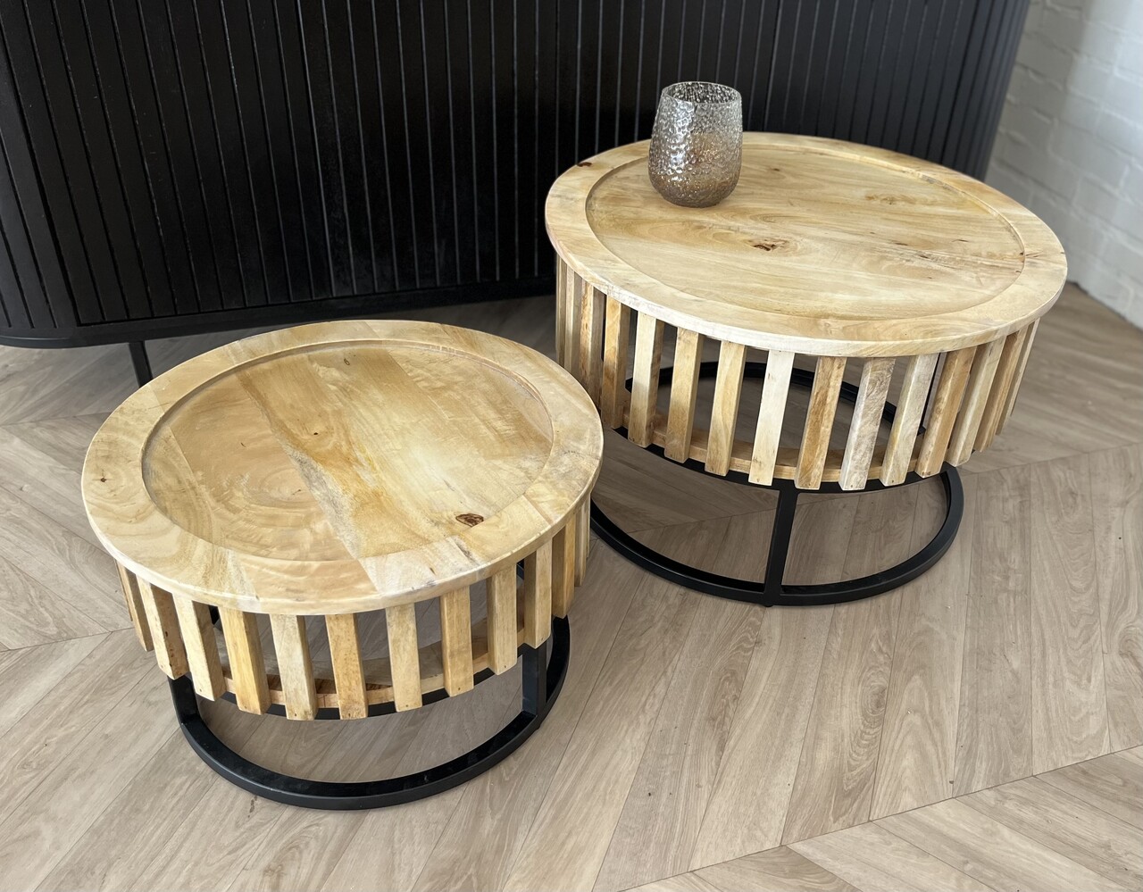 Salontafel Cadiz- zwart onderstel Salontafel Cadiz- zwart onderstel