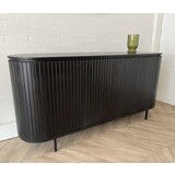 Dressoir Pedrera zwart mangohout ribbel - 3 afmetingen Dressoir Pedrera zwart mangohout ribbel - 3 afmetingen