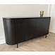 Dressoir Pedrera zwart mangohout ribbel - 3 afmetingen
