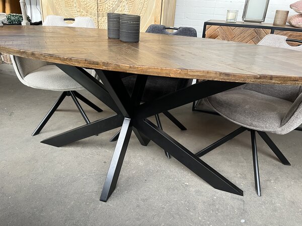 Eettafel ovaal visgraat - 3 afmetingen