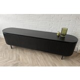 TV Meubel Pedrera 210 zwart mangohout ribbel TV Meubel Pedrera 210 zwart mangohout ribbel