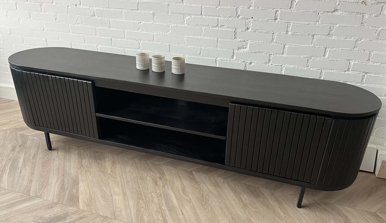 TV Meubel Pedrera zwart 210 - open vak TV Meubel Pedrera zwart 210 - open vak