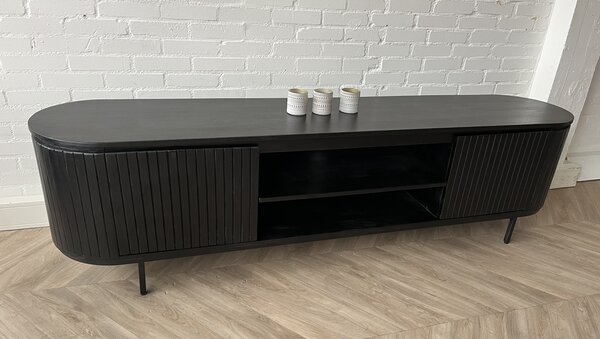 TV Meubel Pedrera zwart 210 - open vak TV Meubel Pedrera zwart 210 - open vak