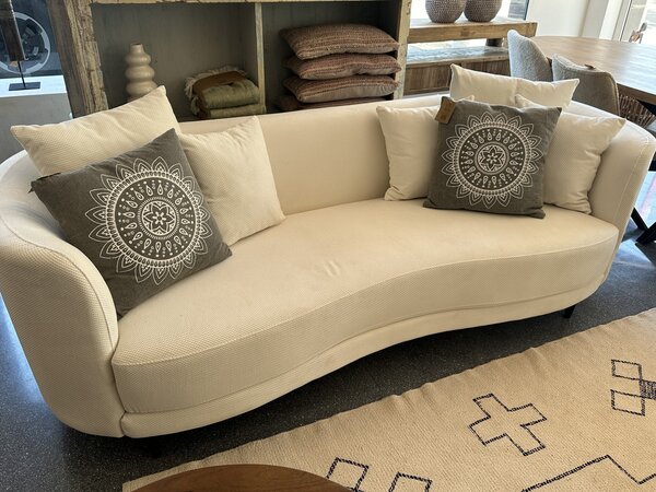 Bank Organisch XL White wafeltjes stof