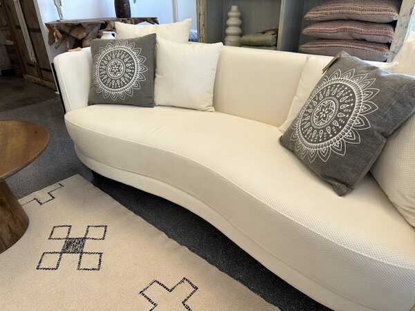 Bank Organisch XL White wafeltjes stof