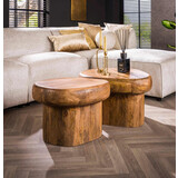 Salontafels set van 2 organisch mangohout Salontafels set van 2 organisch mangohout
