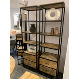 Set wandkasten 2 lades mangohout