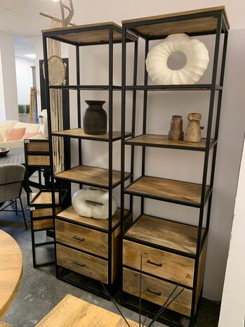 Set wandkasten 2 lades mangohout Set wandkasten 2 lades mangohout