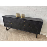 Dressoir Preto zwart visgraat mangohout