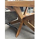 Eettafel ovaal mangohout houten spinpoot Eettafel ovaal mangohout houten spinpoot