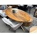 Eettafel ovaal mangohout houten spinpoot Eettafel ovaal mangohout houten spinpoot