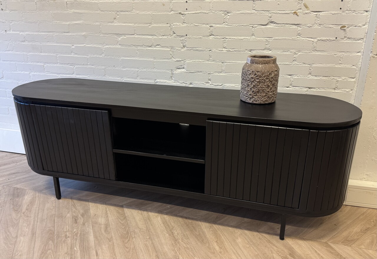 TV Meubel Pedrera x zwart mangohout 170 - open vak TV Meubel Pedrera x zwart mangohout 170 - open vak