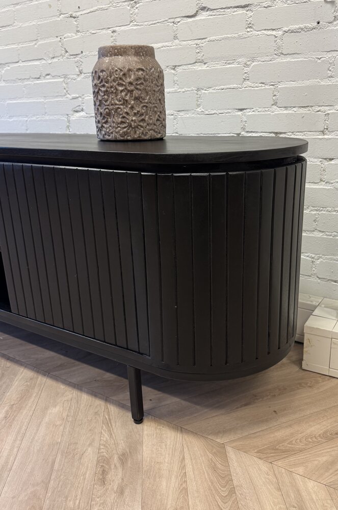 TV Meubel Pedrera x zwart mangohout 170 - open vak TV Meubel Pedrera x zwart mangohout 170 - open vak