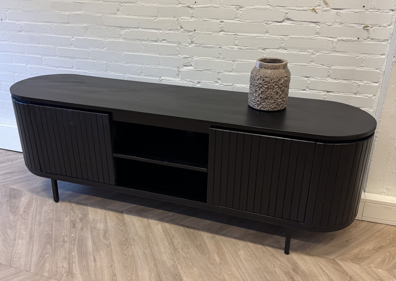 TV Meubel Pedrera x zwart mangohout 170 - open vak TV Meubel Pedrera x zwart mangohout 170 - open vak