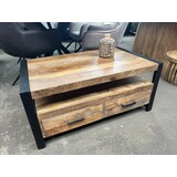 Salontafel met 2 lades mangohout naturel Britt