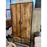 Kast Dallas mangohout Naturel metaal zwart