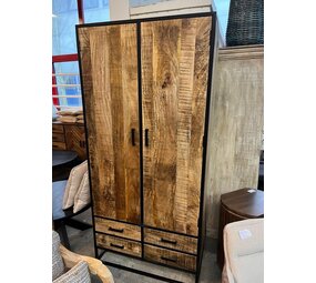 Kast Dallas mangohout Naturel metaal zwart Kast Dallas mangohout Naturel metaal zwart