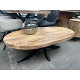 Salontafel deens ovaal mangohout zand Salontafel deens ovaal mangohout zand
