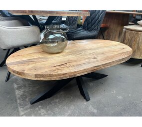 Salontafel deens ovaal mangohout zand Salontafel deens ovaal mangohout zand