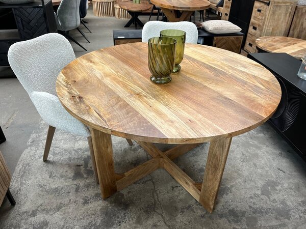 Ronde eettafel 120 houten poot