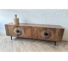 TV-meubel Altea carved mangohout - bruin of zwart - 180 TV-meubel Altea carved mangohout - bruin of zwart - 180