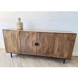Dressoir Altea carved - zwart of bruin  mangohout 180 cm Dressoir Altea carved - zwart of bruin  mangohout 180 cm