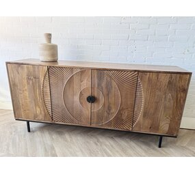 Dressoir Altea carved - zwart of bruin  mangohout 180 cm Dressoir Altea carved - zwart of bruin  mangohout 180 cm