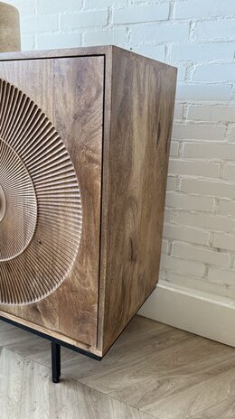 Dressoir Altea carved 80 cm mangohout moreno Dressoir Altea carved 80 cm mangohout moreno