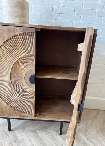 Dressoir Altea carved 80 cm mangohout moreno Dressoir Altea carved 80 cm mangohout moreno