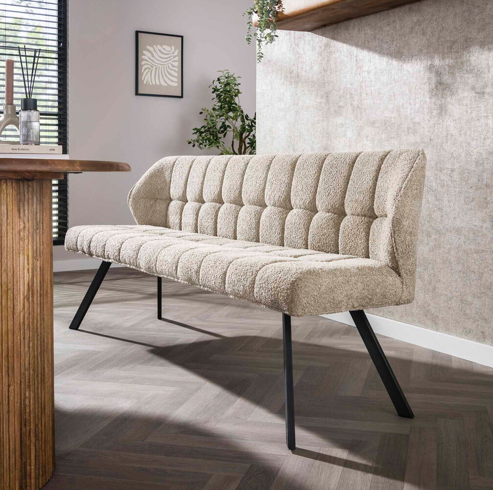 Eetkamerbank - 2 kleuren boucle/teddy Eetkamerbank - 2 kleuren boucle/teddy