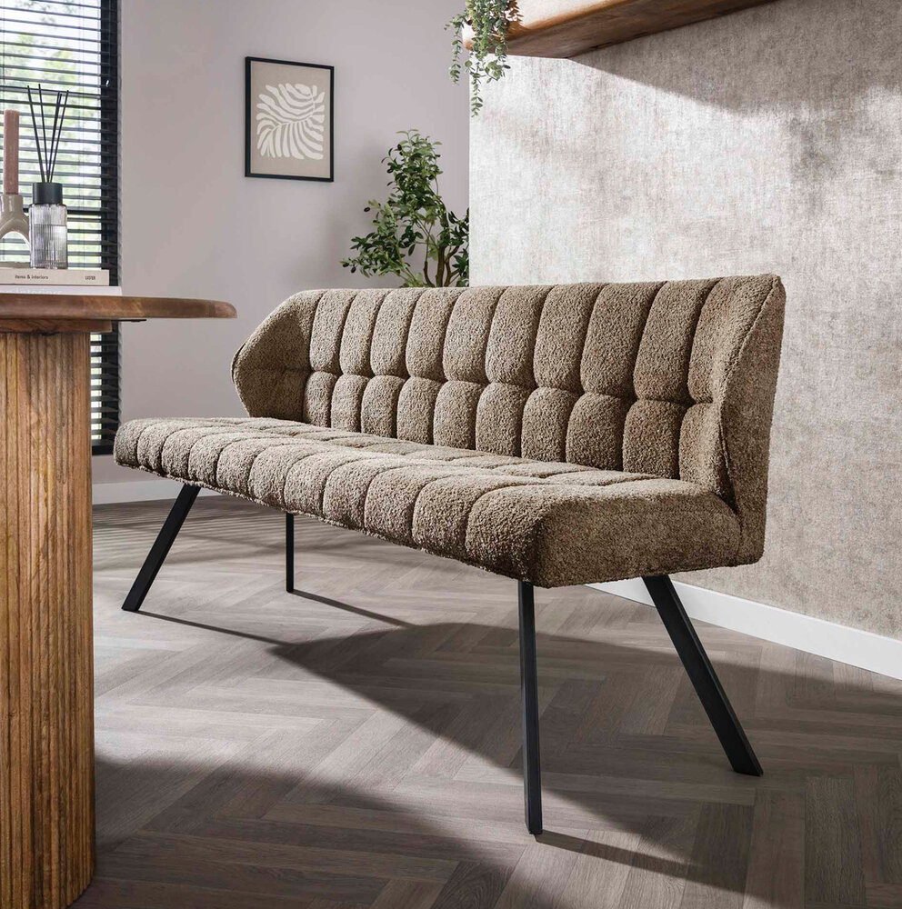 Eetkamerbank - 2 kleuren boucle/teddy Eetkamerbank - 2 kleuren boucle/teddy