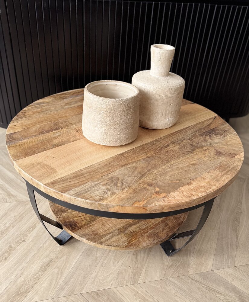 Salontafel Paras Ø 90 cm mangohout Salontafel Paras Ø 90 cm mangohout