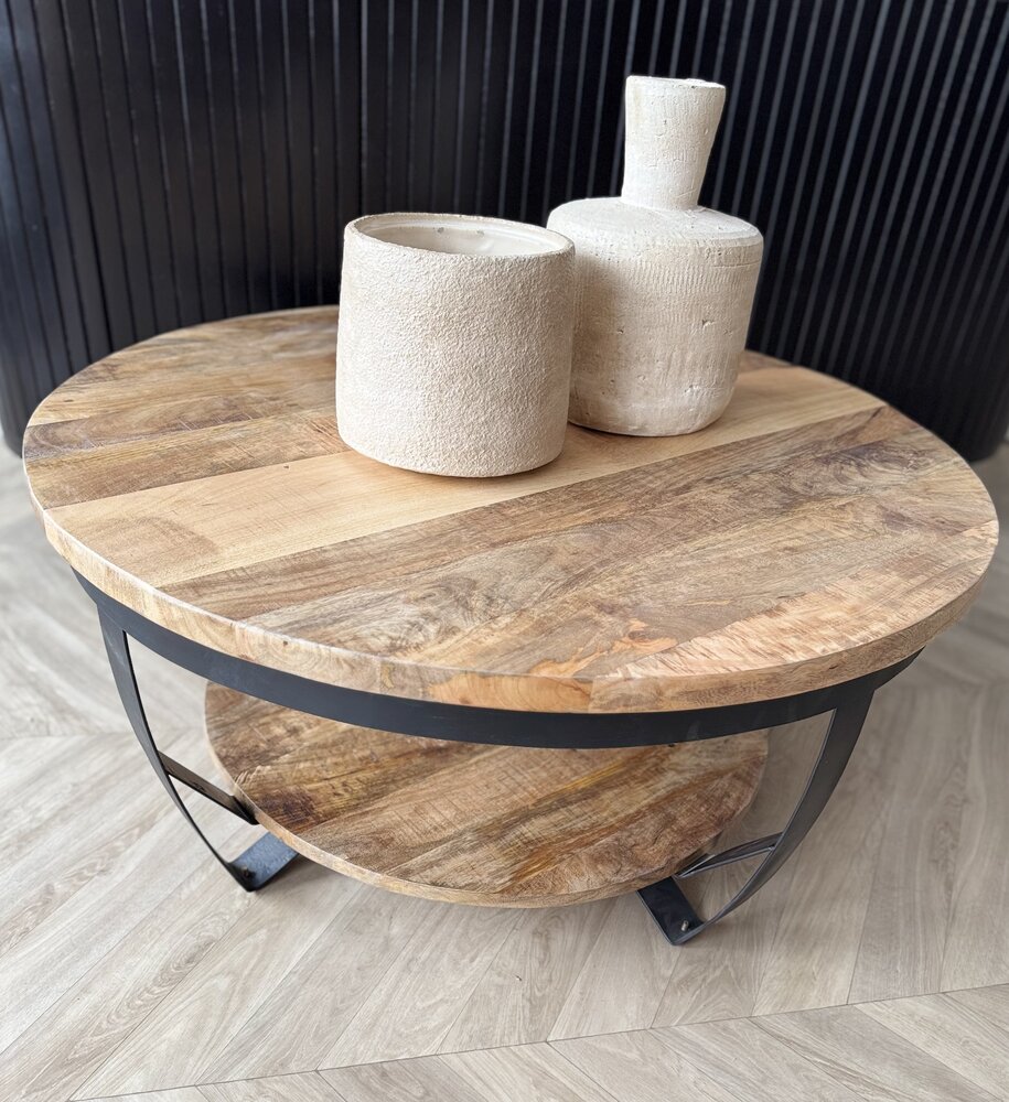 Salontafel Paras Ø 90 cm mangohout Salontafel Paras Ø 90 cm mangohout