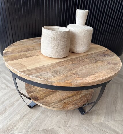 Salontafel Paras Ø 90 cm mangohout Salontafel Paras Ø 90 cm mangohout