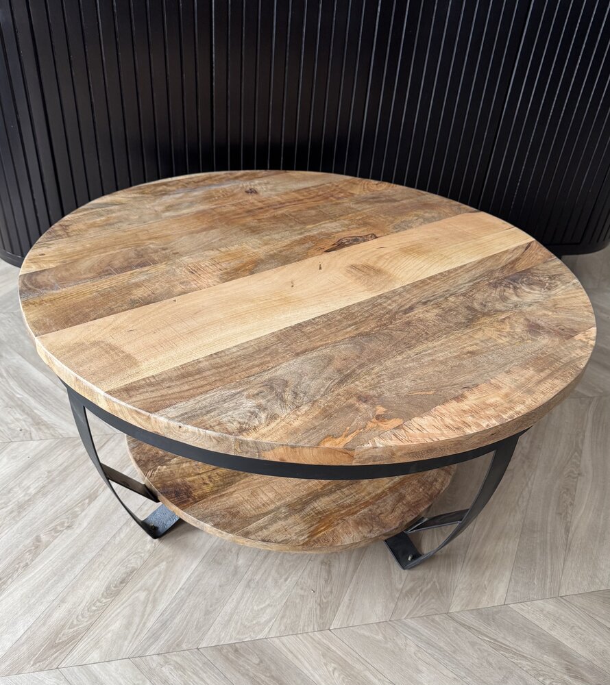 Salontafel Paras Ø 90 cm mangohout Salontafel Paras Ø 90 cm mangohout