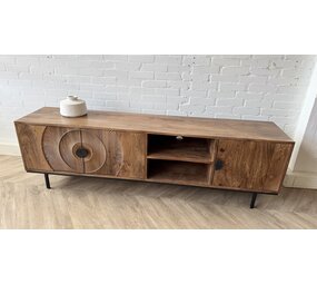 TV-meubel Altea carved mangohout -  190 cm TV-meubel Altea carved mangohout -  190 cm