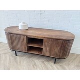 TV meubel Pedrera 140 cm mangohout ribbel - Leverbaar medio december