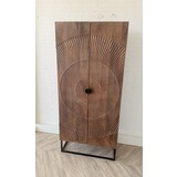 Kast Altea carved - mangohout ingelegd hout bruin en zwart Kast Altea carved - mangohout ingelegd hout bruin en zwart