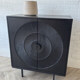 Dressoir Altea carved 80 zwart mangohout - Leverbaar begin maart