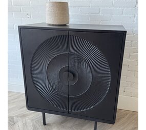 Dressoir Altea carved 80 zwart mangohout Dressoir Altea carved 80 zwart mangohout